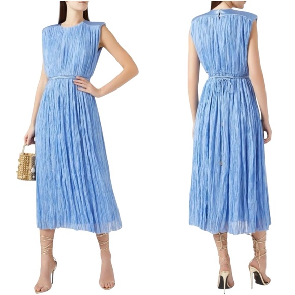 Aje Dresses & Skirts - NWT Aje Midi Dress Pleated Blue 4